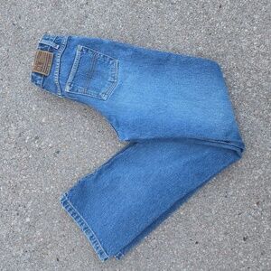 Vintage Polo Ralph Lauren Denim Flare Leg Jeans Leather Patch
